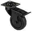 BS ROLLEN Apparate-Lenkrolle mit Platte A820.A85, schwarz Produktbild