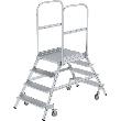 GÜNZBURGER STEIGTECHNIK Podesttreppe beidseitig begehbar mit Federrollen Aluminium geriffelt Produktbild img1 S
