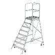 GÜNZBURGER STEIGTECHNIK Podestleiter 8 Stufen, einseitig begehbar, Aluminium/Stahl-Gitterrost Produktbild