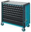 HAZET Werkstattwagen Assistent ∙ mit Sortiment 179NXXL-7/340 ∙ 1133 mm x 518 mm x 1020 mm ∙ Schubladen, flach: 5× 81 x 870 x 398 mm ∙ Schubladen, hoch Produktbild img1 S