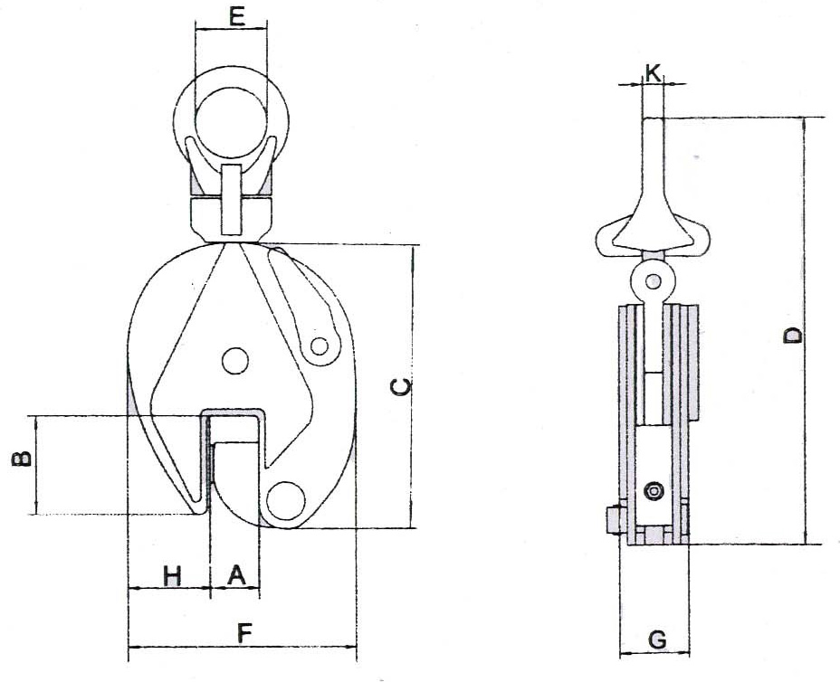 Blechgreifer mit 45° Schwenkbügel Produktbild img2 L
