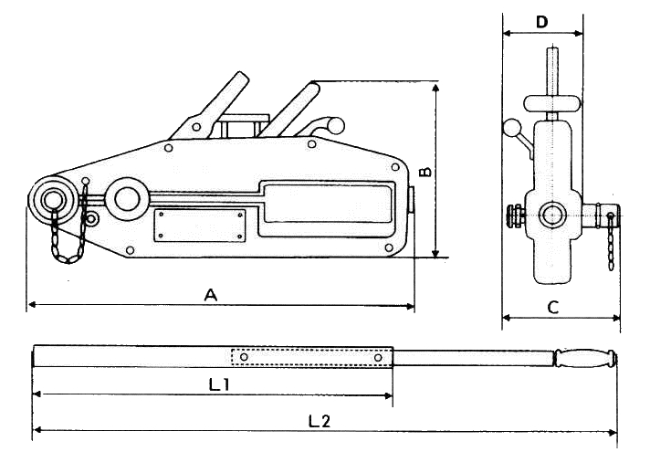 Handseilzuggeräte mit Hebelrohr Produktbild img2 L