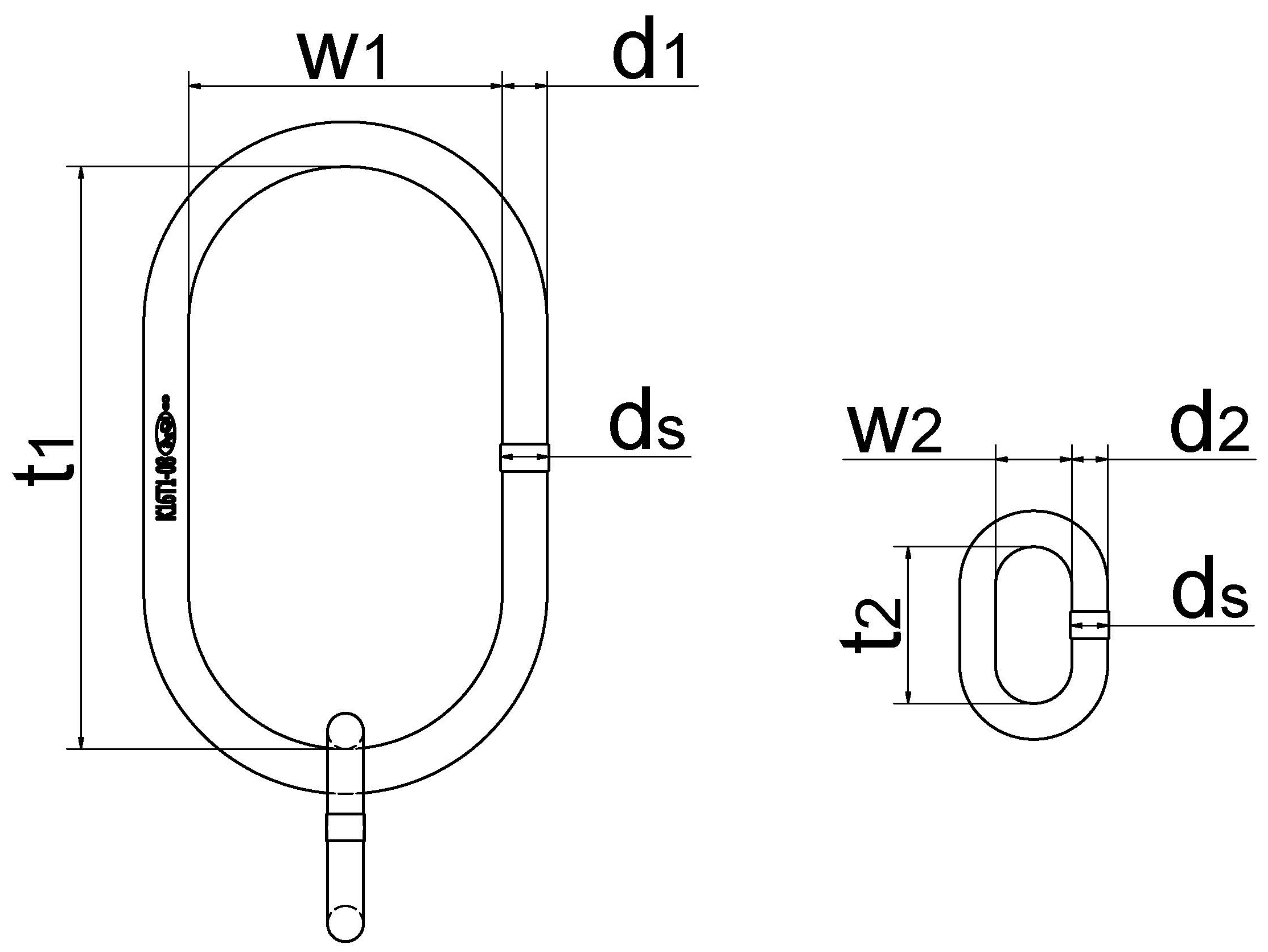 Übergroße Aufhängeringe/-köpfe, für Einfachkranhaken DIN 15401, für 1-strängig Produktbild img2 L