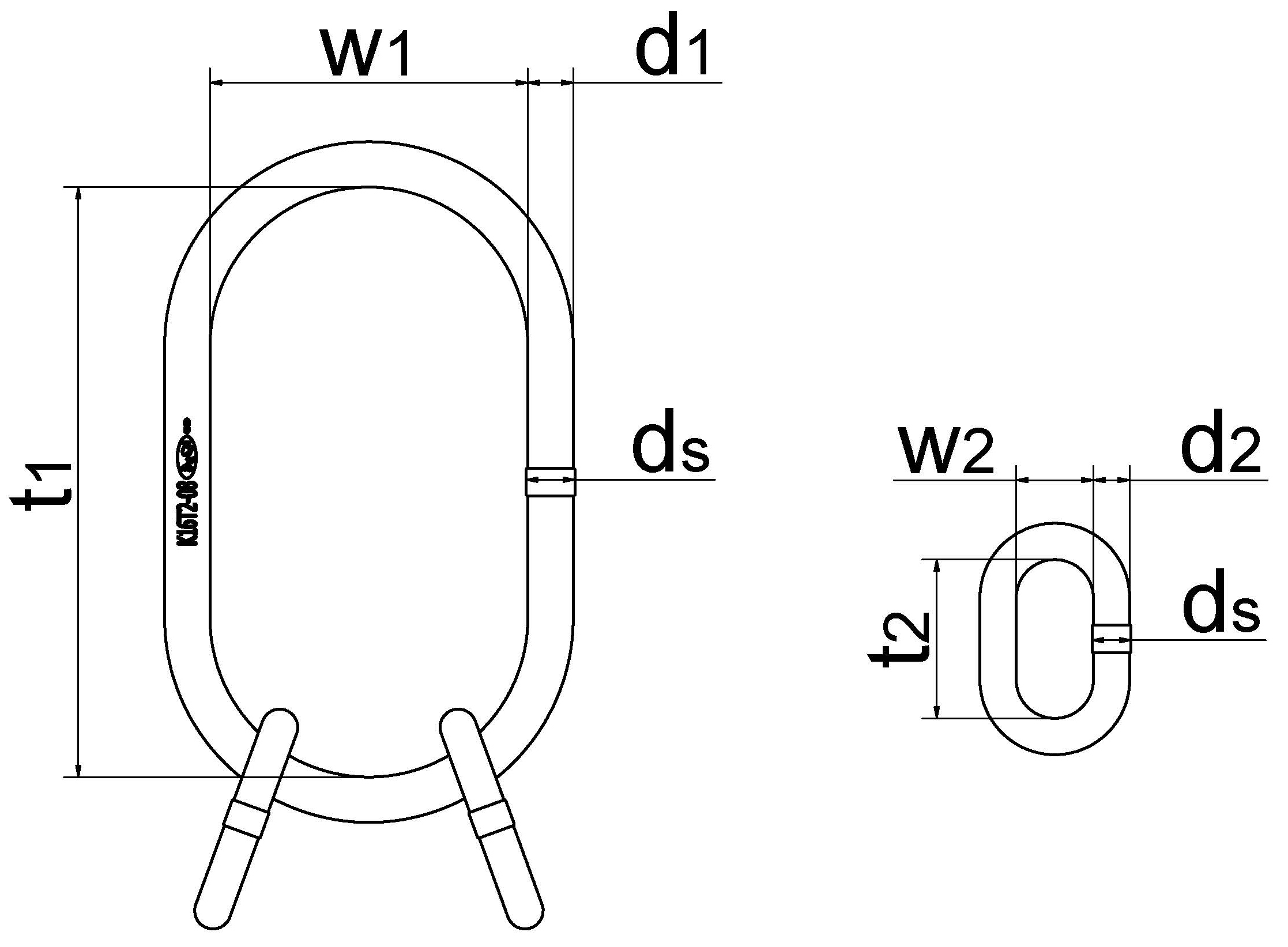 Übergroße Aufhängeringe/-köpfe, für Einfachkranhaken DIN 15401, für 2-strängig Produktbild img2 L