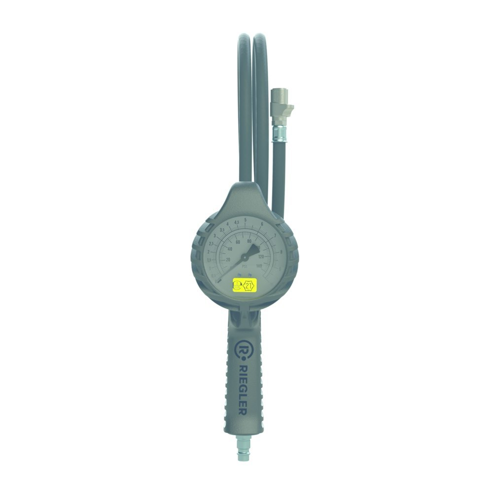 Hand-Reifenfüllmesser mitQuickstecker, drehbar, geeicht, Manom. Ø80mm, 0-12bar/170psi RIEGLER Produktbild img1 L