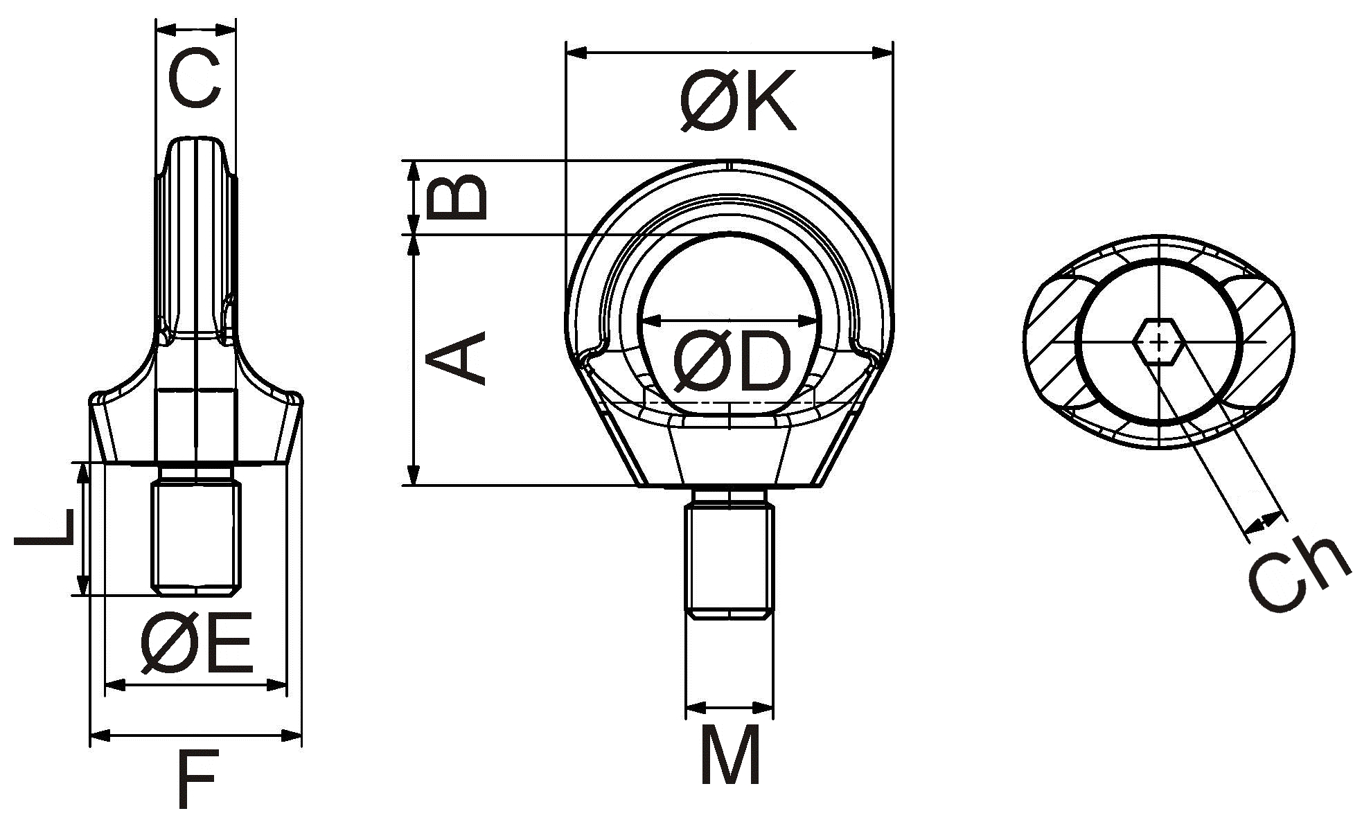 Ringschrauben, variabel, ohne Schlüssel Produktbild img2 L
