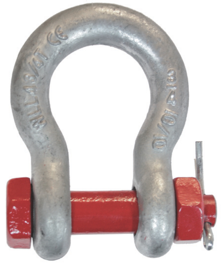 Hochfeste Schäkel, geschweifte Form, mit Mutter und Splint Produktbild img1 L