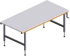 Höheneinstellbarer Pack- und Arbeitstisch (stufenlos höhenverstellbar 710–960 mm, durch Handkurbel) Produktbild img1 L