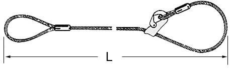 Anschlagseil (Klasse D), 1 m Fertiglänge, 1 Schlaufe, 1 Gleithaken Produktbild img1 L