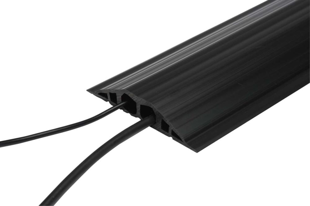 Industriekabelbrücke B1500xT200xH35 mm 2 Kammern D25 mm PVC schwarz Produktbild img3 L