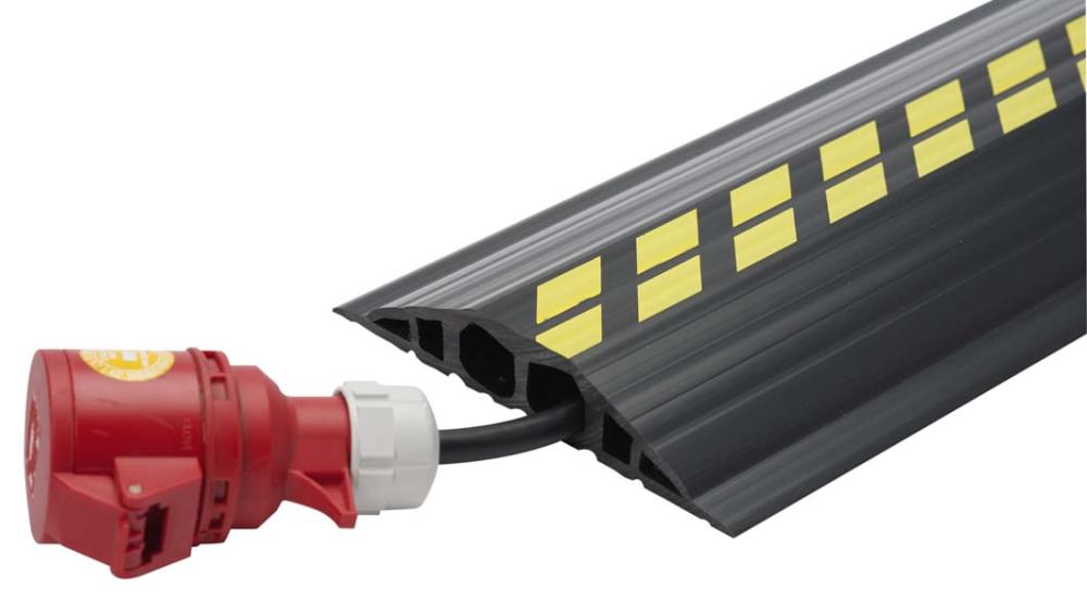 Industriekabelbrücke B1500xT200xH35 mm 2 Kammern D25 mm PVC schwarz/gelb Produktbild img2 L