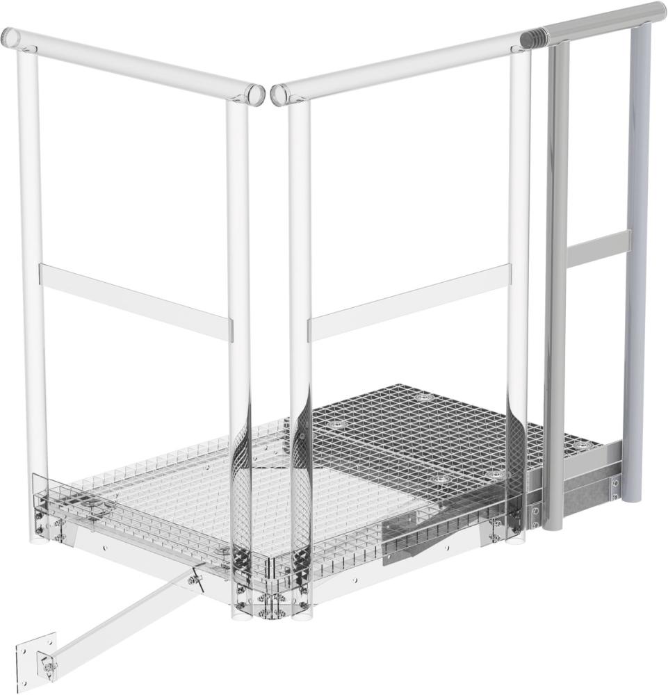 Erweiterungspodest, Stahl verzinkt zu Steigleiter Produktbild img1 L