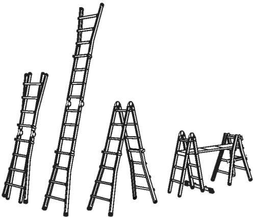 Teleskopleiter, 4-teilig ohne Traverse Produktbild img1 L