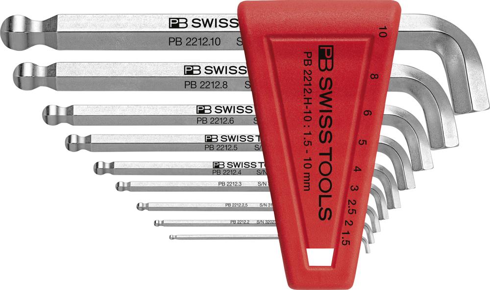 Winkelschraubendreher- Satz im Kunststoffhalter 9-teilig 1,5-10mm 100GradKugelkopf PB Swiss Tools Produktbild img1 L
