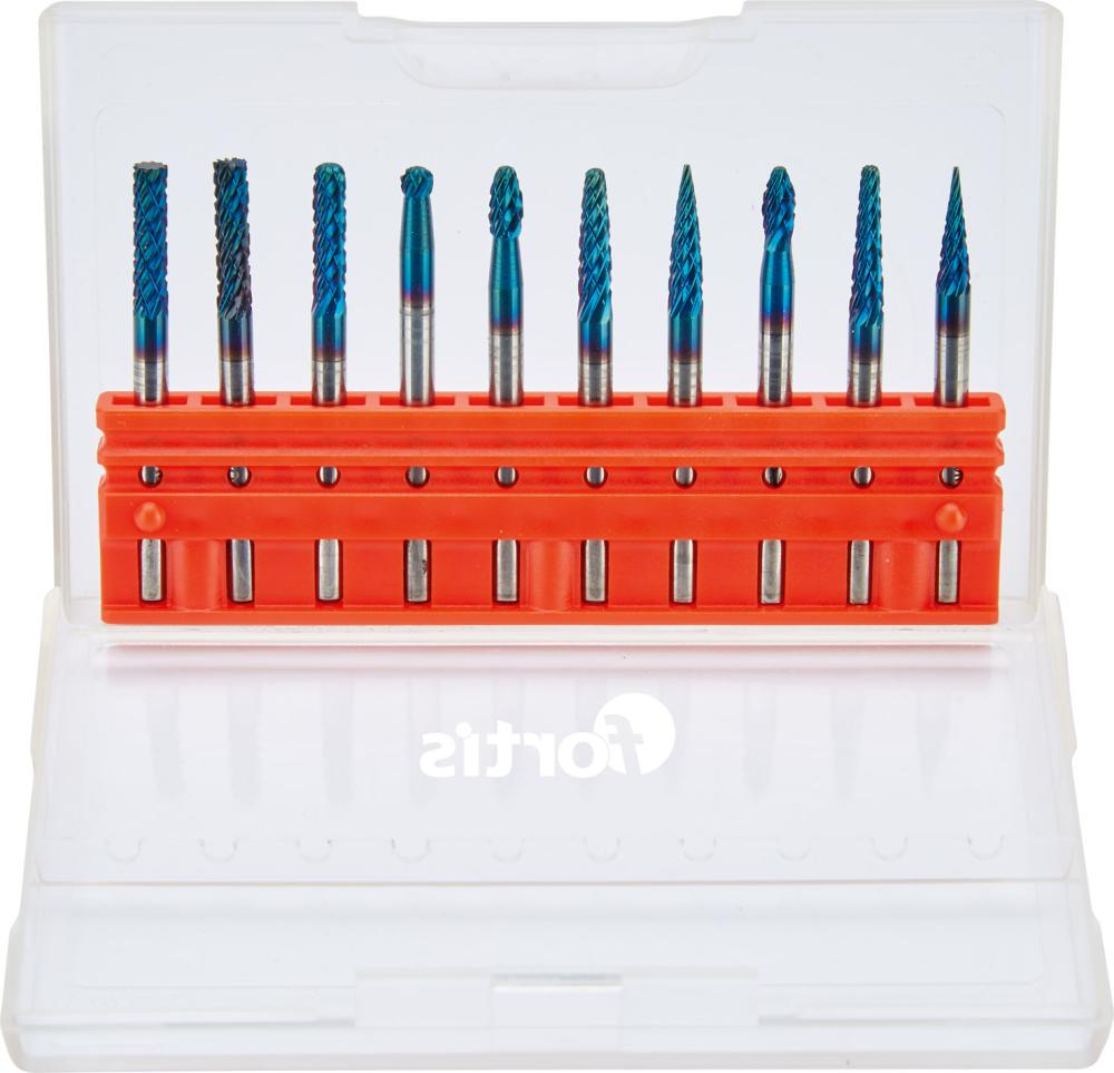 Kleinfrässt.-Satz HM 3mm 10-tlg beschichtet FORTIS Produktbild img1 L