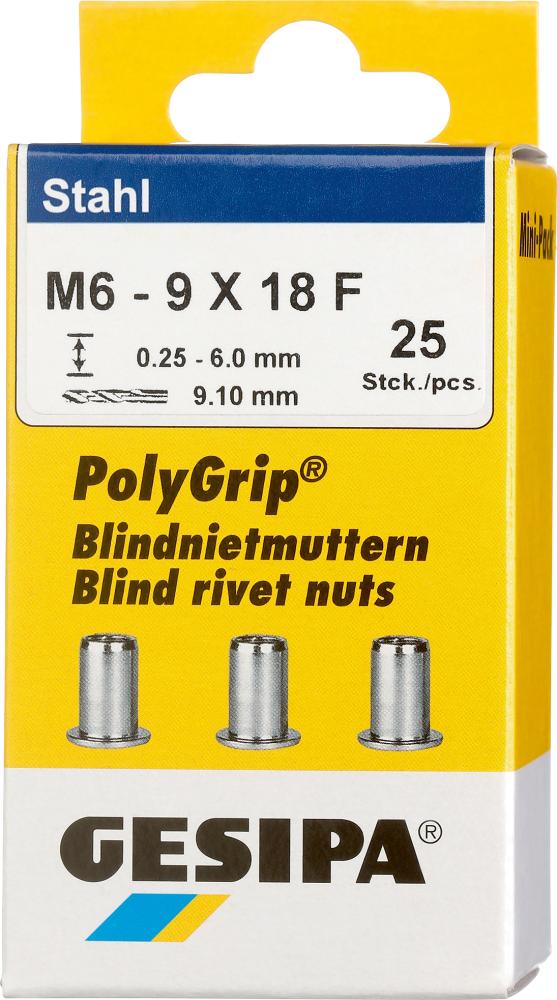 PolyGrip® Mehrbereichs-Blindnietmutter Mini Pack Stahl, Standard, Flachrundkopf Produktbild img2 L