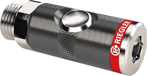 Sicherheitskupplung mit Druckknopf drehbar, NW 7,4mm AG G3/8" RIEGLER Produktbild img1 L