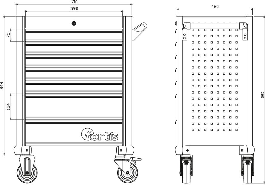 Werkstattwagen 710x460x1020mm FORTIS Produktbild img2 L