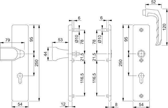 Schutzbeschlag-Garnitur Produktbild img2 L