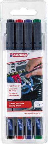 Kabelmarker-Set 8407 schwarz, rot, blau, grün edding Produktbild img1 L
