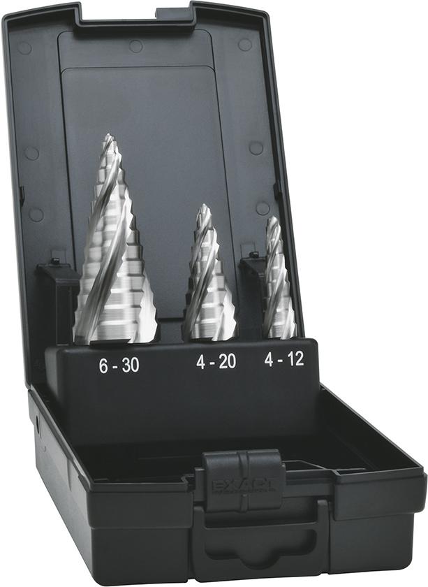 Stufenbohrer HSS Set 4-fach Spiralnute 4-30 mm EXACT Produktbild img1 L