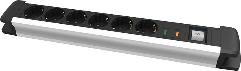 Steckdosenleiste 6-fach H05VV-F3G1,5 1,6m Aluminium FORTIS Produktbild img2 L