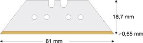 Trapezklinge TiN 61 x18,7x0,65mm Pack a 10 Stück LUTZ BLADES Produktbild img2 L