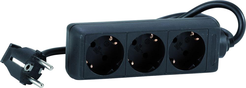 Steckdosenleiste 3-fach H05VV-F3G1,0 1,4m IP20 Hedi Produktbild img1 L