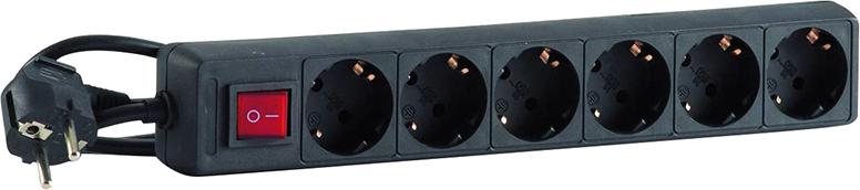 Steckdosenleiste 6-fach H05VV-F3G1,0 1,4m IP20 Hedi Produktbild img1 L