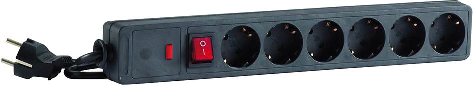 Steckdosenleiste 6-fach H05VV-F3G1,0 1,4m IP20 mit Überspannungsschutz Hedi Produktbild img1 L
