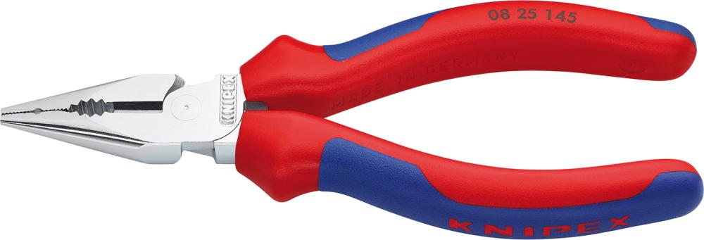 Spitz-Kombinationszange verchromt mit Mehrkomponenten-Griffen 145mm KNIPEX Produktbild img1 L