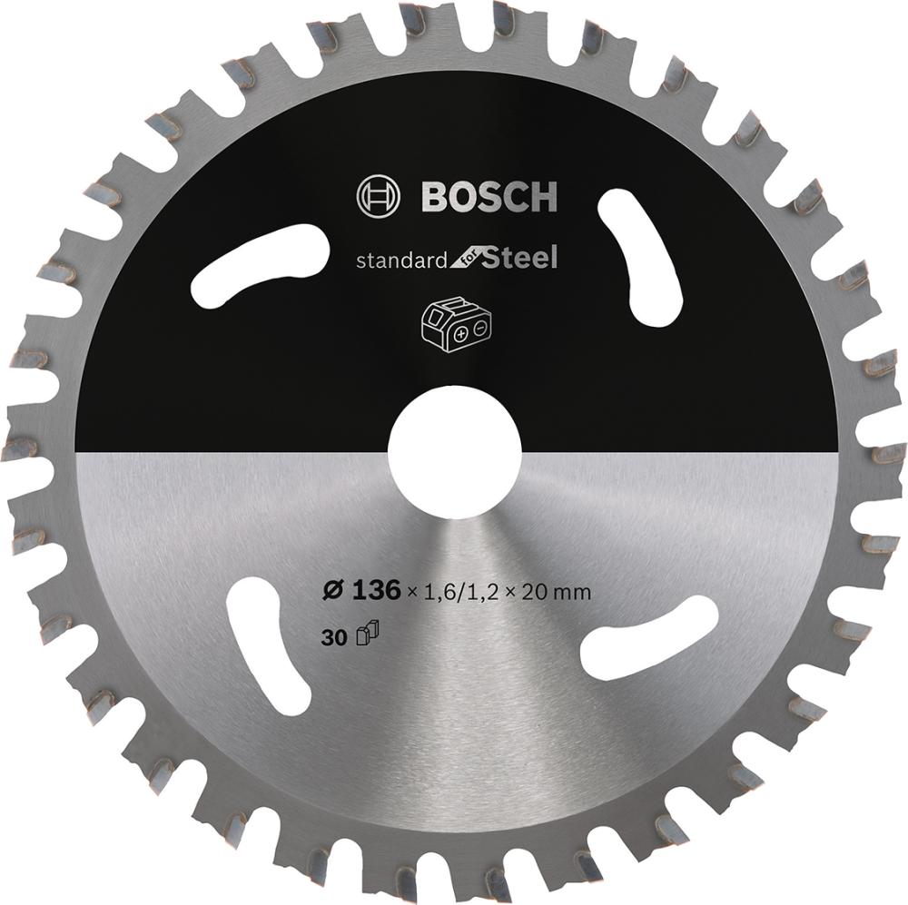 HM-Kreissägeblatt 136x1,6/1,2x20 30Z Bosch VE à 1 Stück Standard Steel Akkusägen Produktbild img1 L