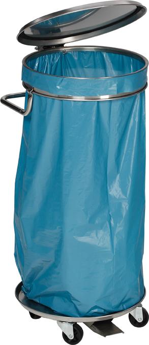 Müllsackständer Edelstahlfahrbar mit Pedal VAR Produktbild img1 L
