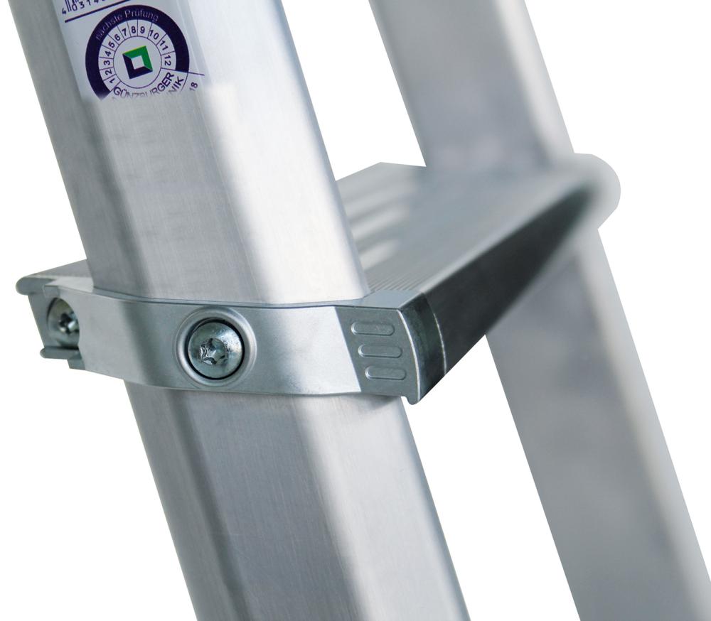 ML Stufen-Stehleiter, einseitig begehbar, eloxiert Produktbild img2 L