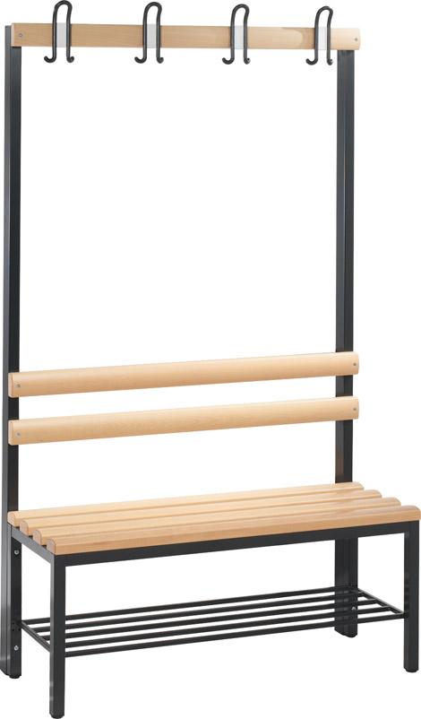 Einseitige Garderobenbankmit Schuhrost Produktbild img1 L