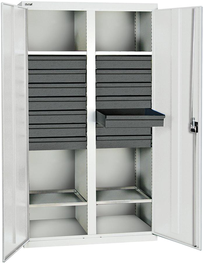 Werkzeug- und Materialschrank Serie 3000, 14 Schubladen, 4 Wannenboden, Mitteltrennwand Produktbild img1 L