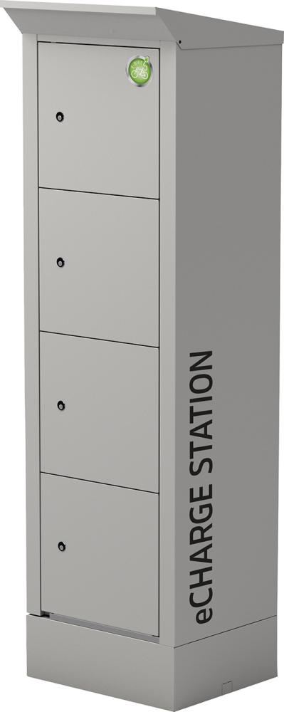 E-Bike Ladestation 600x500x2095/2000mm Kaßierschloß Safe-O-Mat RAL 7035 Produktbild img1 L