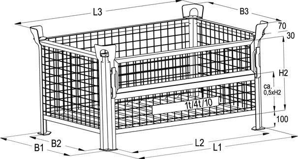 Gitterbehälter, Modell 17/51 Produktbild img2 L