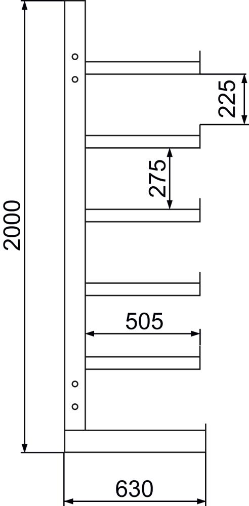 1 Feld/2 Ständer Tragkr. /Arm 200kg Ständerlast/Seite 1000 kgStänderprofil: IPE 100 Produktbild img2 L