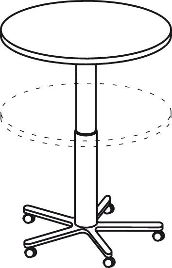 Säulentisch Ahorn/Chrom D800mm H720-1140mm Produktbild img1 L