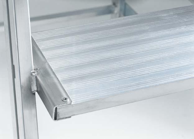 Aluminium-Podesttreppe, einseitig begehbar, Stufen- und Plattform-Ausführung: Alu, geriffelt Produktbild img1 L