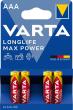 Batterie LONGLIFE VARTA Max Power AAA 4er Blister Produktbild img1 S