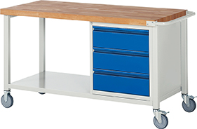 Fahrbare Werkbank Basic-8 m. 3S, RAL 7035/5012 Produktbild img1 L