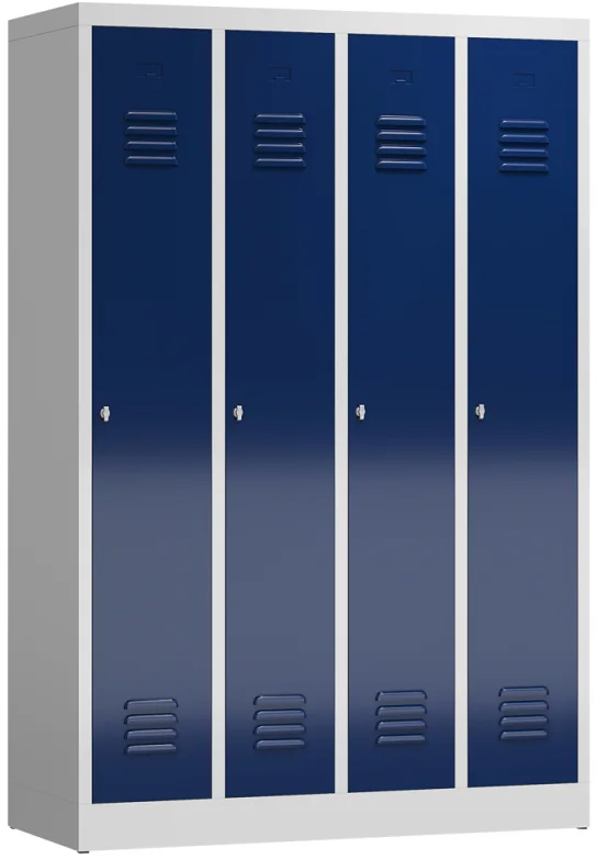 Stahlkleiderschrank RAL 7035/5010, 4-tlg. Produktbild img1 L