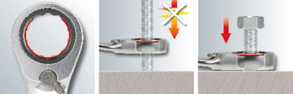 Ratschenringmaulschlüsselsatz 5-tlg. umschaltbar, abgewinkelt, Ringstop-Funktion Produktbild img2 L