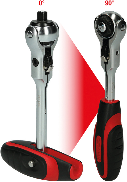 T-Griff-Umschaltknarre 1/4" mit Schwenkkopf Produktbild img2 L