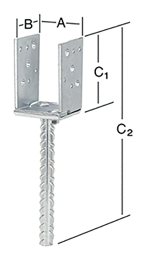 Verstellbarer Stützenschuh 60-140x70x118/315x4,5mm verzinkt Produktbild img2 L