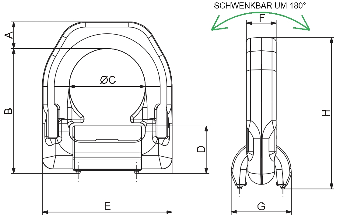 Anschlagpunkte (mit WLL gestempelt), ohne Feder Produktbild img2 L