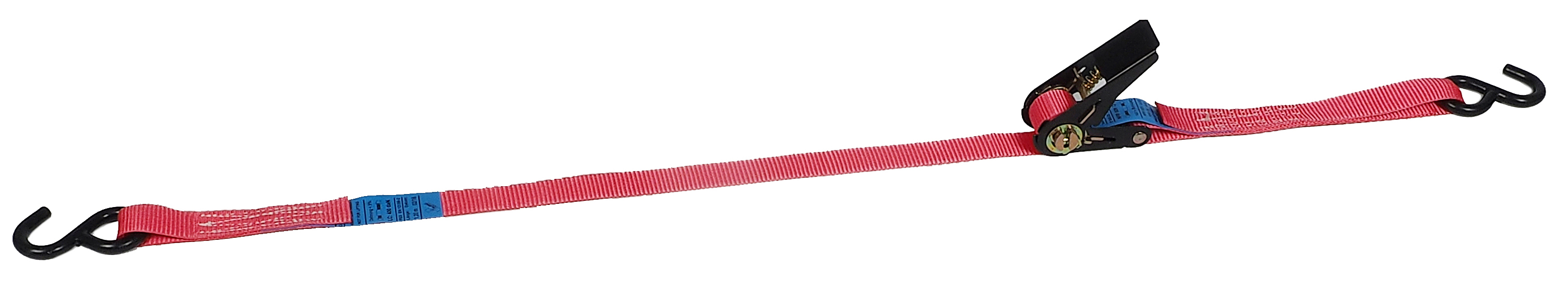 Zurrgurte, 2-teilig, 25 mm, LC 500 daN (Umreifung) / 250 daN (gestreckt), mit Druckratsche und S-Haken Produktbild img1 L