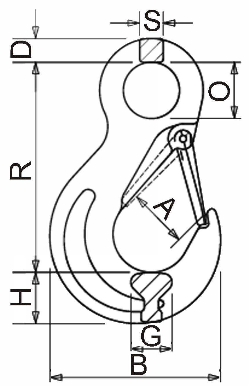 Ösenlasthaken, mit Schmiedefalle Produktbild img2 L